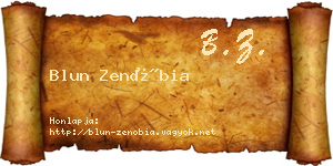 Blun Zenóbia névjegykártya